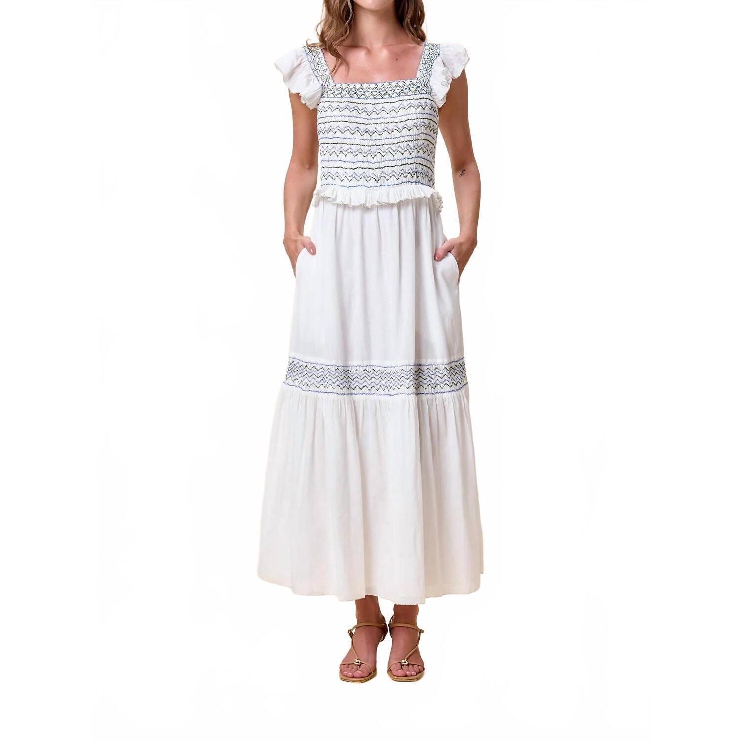New Cleobella Ginevra Maxi Ankle Dress In Ivory